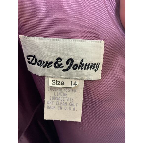 Dave & Johnny Floor Length Purple, Lilac Evening Gown with Stole - Picture 8 of 8